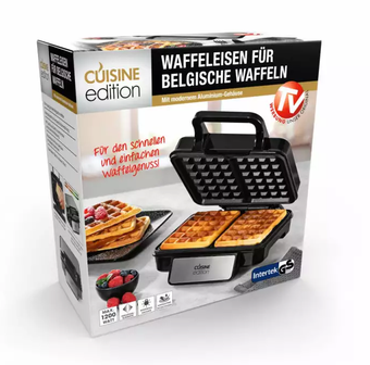 Cuisine Edition Waffeleisen für belgische Waffeln 1200W