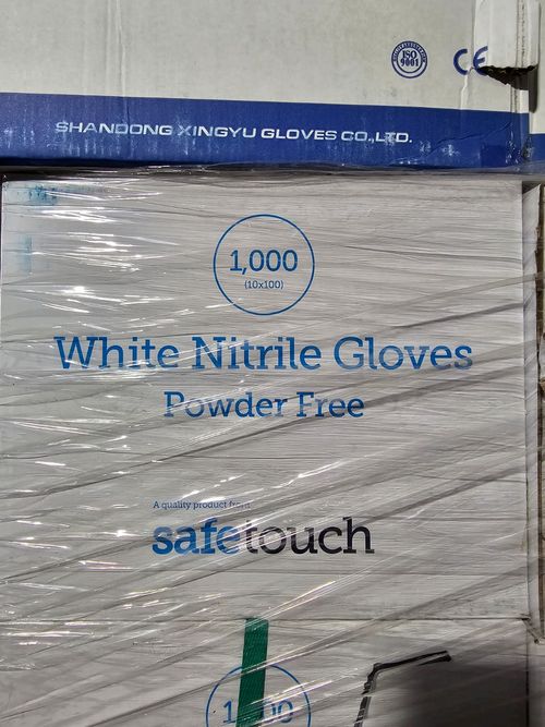 safetouch weiße Nitril Handschuhe Puderfrei