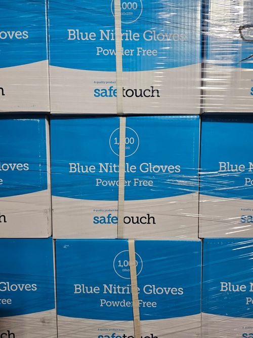 safetouch blaue Nitril Handschuhepuderfrei